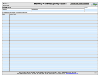 Form UST-27 Monthly Walkthrough Inspections - North Carolina, Page 5