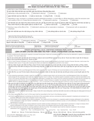 Form AOC-CR-207A Motion and Order Appointing Local Certified Forensic Evaluator (For Offenses Committed on or Before Nov. 30, 2013) - North Carolina (English/Vietnamese), Page 2