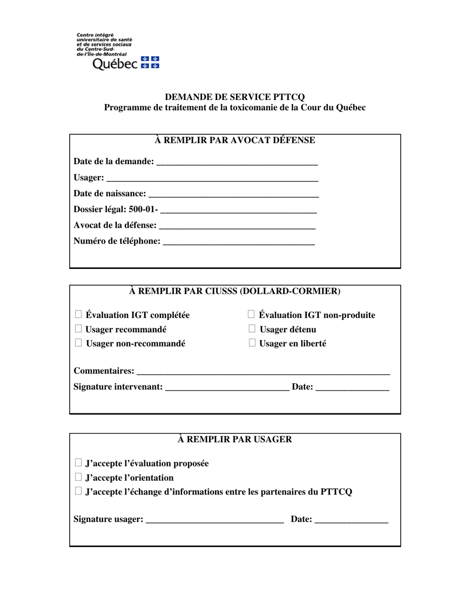 Quebec Canada Service Request Cqatp (English/French) - Fill Out, Sign ...