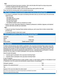 Form 21-902-05WA Consent to Participate in the Lung Cancer Screening Project - Quebec, Canada, Page 2