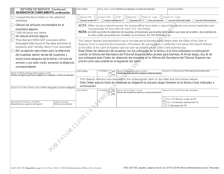 Form AOC-CR-155 Search Warrant for Blood or Urine in Dwi Cases - North Carolina (English/Spanish), Page 2
