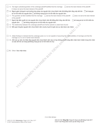 Form AOC-CV-122 Order in Civil Action to Authorize Underage Person to Marry - North Carolina (English/Vietnamese), Page 2