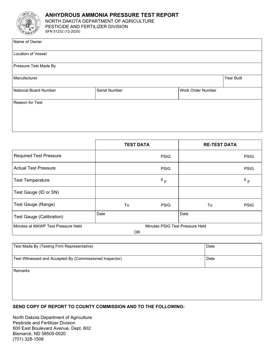 Form SFN51232 - Fill Out, Sign Online and Download Fillable PDF, North ...