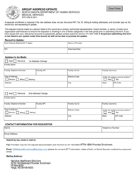 Form SFN1299 &quot;Group Address Update&quot; - North Dakota