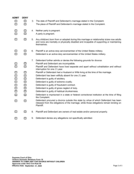 Uniform Domestic Relations Form 10 Answer to Complaint for Divorce Without Children - Ohio, Page 2