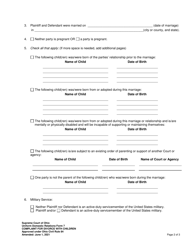 Uniform Domestic Relations Form 7 Complaint for Divorce With Children - Ohio, Page 2