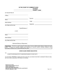 Uniform Domestic Relations Form 25 (Uniform Juvenile Form 4) Show Cause Order and Notice - Ohio