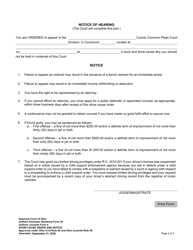 Uniform Domestic Relations Form 25 (Uniform Juvenile Form 4) Show Cause Order and Notice - Ohio, Page 2