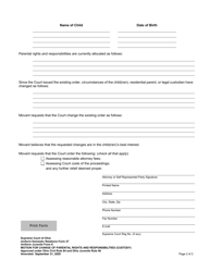 Uniform Domestic Relations Form 27 (Uniform Juvenile Form 6) Motion for Change of Parental Rights and Responsibilities (Custody) - Ohio, Page 2