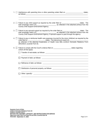 Uniform Domestic Relations Form 24 (Uniform Juvenile Form 3) Motion for Contempt, Affidavit, and Instructions for Service - Ohio, Page 2