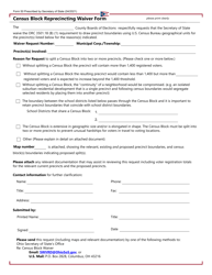 Form 50 &quot;Census Block Reprecincting Waiver Form&quot; - Ohio