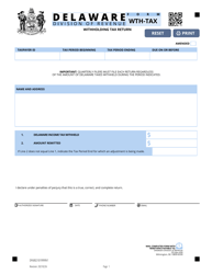 Document preview: Form WTH-TAX Withholding Tax Return - Delaware
