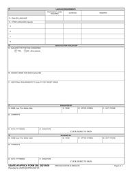 USAFE-AFAFRICA Form 260 Record of Qualifications (Non-US), Page 2