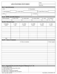 AFSC Form 400 AFSC Inventory Count Sheet