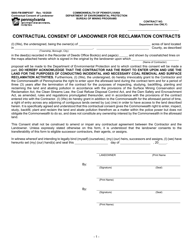 Form 5600-FM-BMP0307 Contractual Consent of Landowner for Reclamation Contracts - Pennsylvania