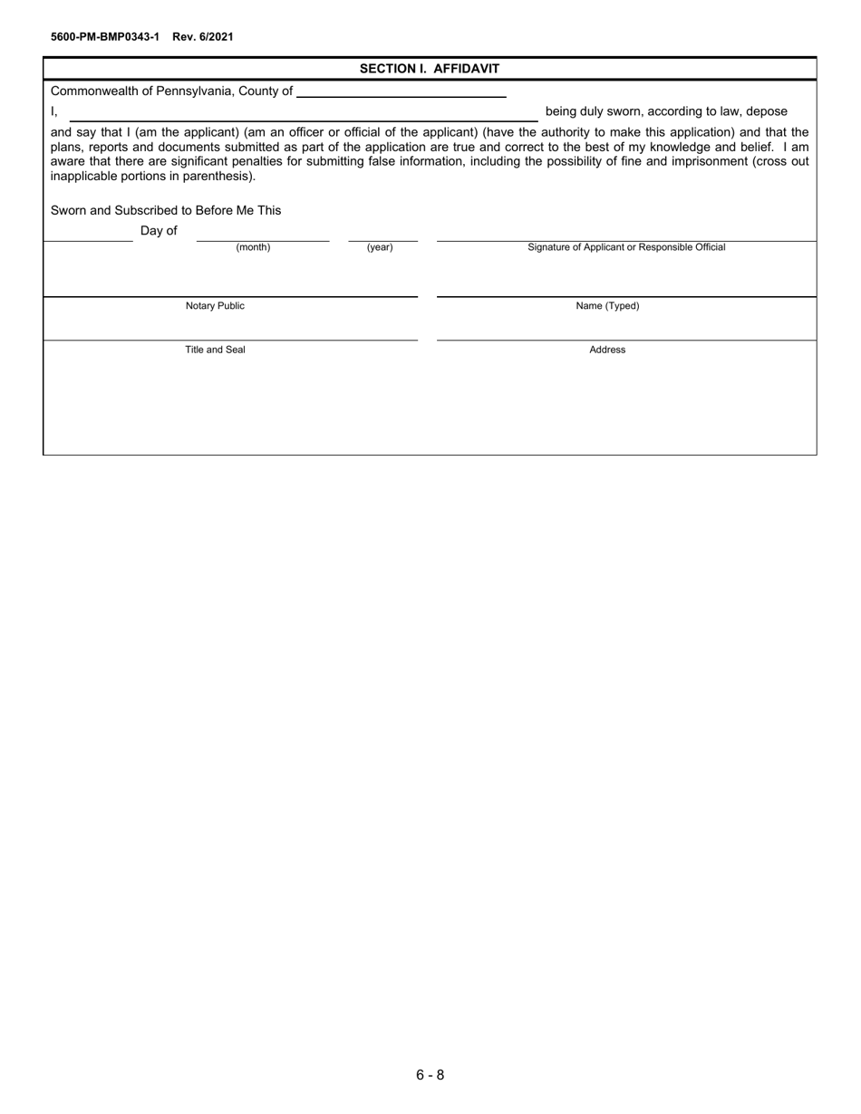 Form 5600-PM-BMP0343-1 Anthracite Surface Mine Permit Application - Pennsylvania, Page 6