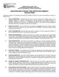 Instructions for Form 2630-FM-BECB0150 Aboveground Storage Tank Inspection Summary - Pennsylvania
