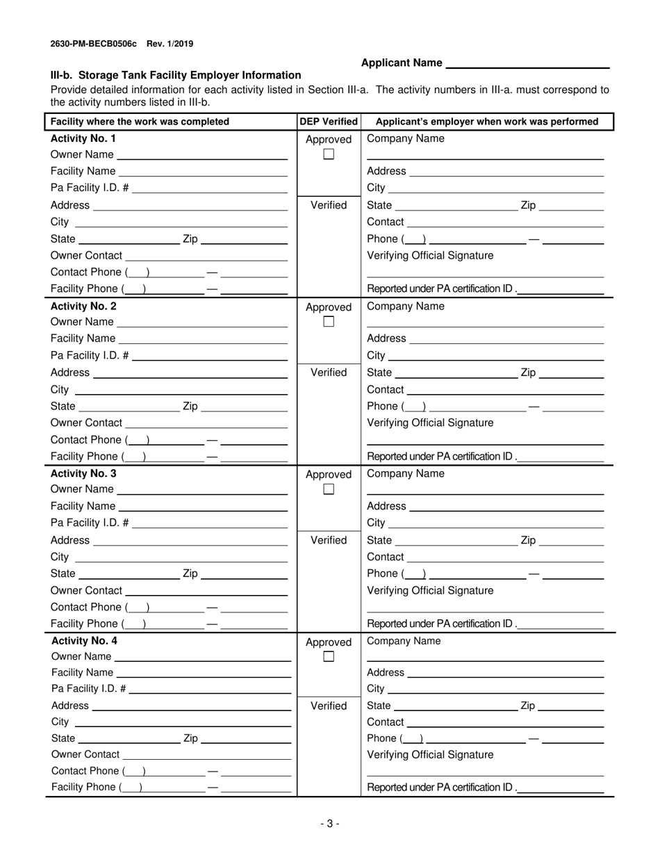 Form 2630-PM-BECB0506C Attachment A Storage Tank Installer and Inspector Application - Pennsylvania, Page 3