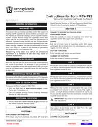 Form REV-793 Consumer Cigarette Use/Excise Tax Return - Pennsylvania, Page 3