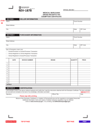 Document preview: Form REV-1878 Medical(marijuana Gross(receipts(tax Exemption Certificate - Pennsylvania
