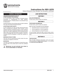 Form REV-1878 Medical(marijuana Gross(receipts(tax Exemption Certificate - Pennsylvania, Page 2