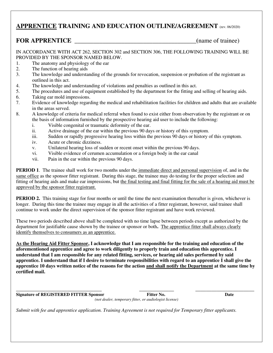 Form H114.600 Application for Apprentice or Temporary Fitter Registration - Pennsylvania, Page 3
