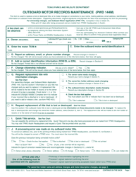 Document preview: Form PWD144M Outboard Motor Records Maintenance - Texas