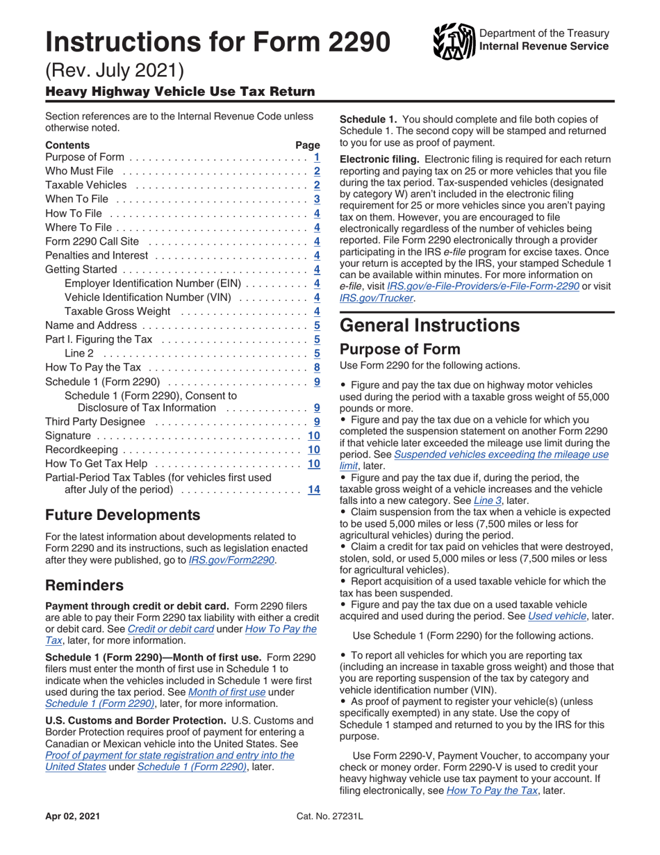 Instructions for IRS Form 2290 Heavy Highway Vehicle Use Tax Return, Page 3