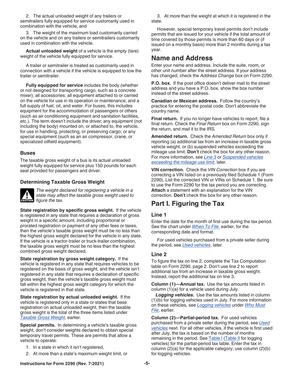 Instructions for IRS Form 2290 Heavy Highway Vehicle Use Tax Return, Page 7