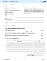 Form BLS700 028 Business License Application - Washington, Page 2