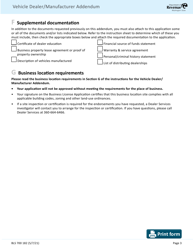 Form BLS700 182 Vehicle Dealer/Manufacturer Addendum - Washington, Page 3