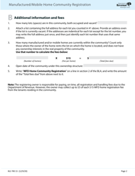 Form BLS700 115 Manufactured/Mobile Home Community Registration - Washington, Page 2