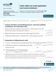 Form REV41 0078 Public Utility Tax Credit Application Low Income Assistance - Washington, Page 3