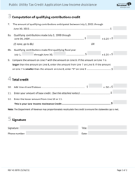 Form REV41 0078 Public Utility Tax Credit Application Low Income Assistance - Washington, Page 4