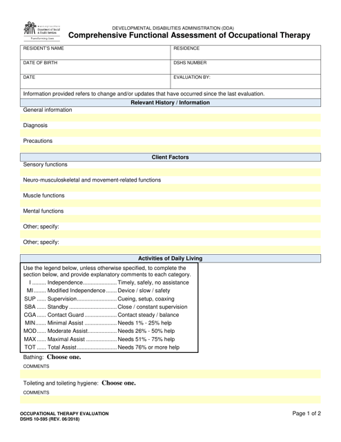 DSHS Form 10-595  Printable Pdf