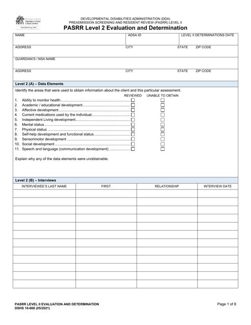 DSHS Form 10-688  Printable Pdf