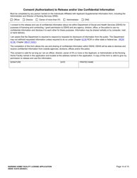 DSHS Form 10-670 Nursing Home Facility License Application - Washington, Page 14