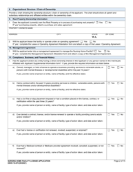 DSHS Form 10-670 Nursing Home Facility License Application - Washington, Page 2