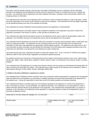DSHS Form 10-670 Nursing Home Facility License Application - Washington, Page 4