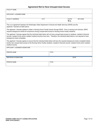 DSHS Form 10-670 Nursing Home Facility License Application - Washington, Page 7