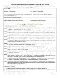 DSHS Form 10-670 Nursing Home Facility License Application - Washington, Page 8