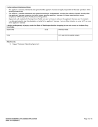 DSHS Form 10-670 Nursing Home Facility License Application - Washington, Page 9