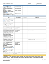 DSHS Form 10-669 Out of Home Services (Ohs) Transition Checklist - Washington, Page 2