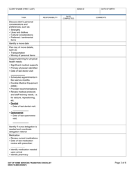 DSHS Form 10-669 Out of Home Services (Ohs) Transition Checklist - Washington, Page 3