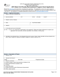 Document preview: DSHS Form 14-551 Afh State Civil Penalty Reinvestment Program Grant Application - Washington