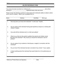 Form OLA-111 Helper Reference Form - South Dakota