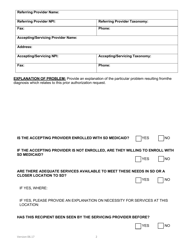 Form PA-105 Out of State Prior Authorization Request Form - South Dakota, Page 2