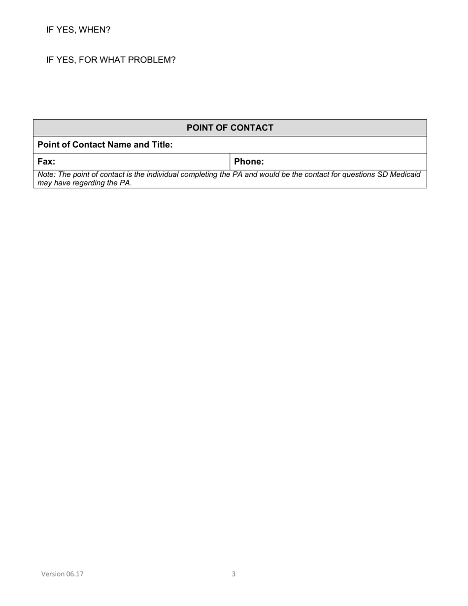 Form PA-105 Out of State Prior Authorization Request Form - South Dakota, Page 3