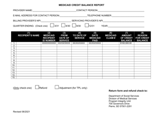 Form MS-116 Medicaid Credit Balance Report - South Dakota, Page 2