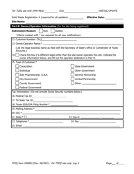 Form TCEQ-00002 Notification for Hazardous or Industrial Waste Management - Texas, Page 2